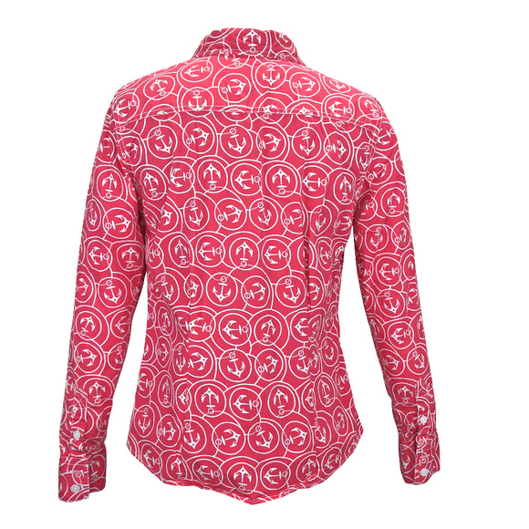 LL Bean Pink Nautical Stretchy Button Down Shirt S - Picture 5 of 5